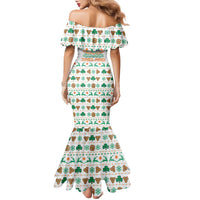 Ireland Christmas Family Matching Mermaid Dress and Hawaiian Shirt with Celtic Knot Shamrock and Tricolor Holiday Pattern - Wonder Print Shop