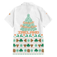 Ireland Christmas Family Matching Off The Shoulder Long Sleeve Dress and Hawaiian Shirt with Celtic Knot Shamrock and Tricolor Holiday Pattern - Wonder Print Shop