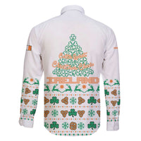 Ireland Christmas Family Matching Off The Shoulder Long Sleeve Dress and Hawaiian Shirt with Celtic Knot Shamrock and Tricolor Holiday Pattern - Wonder Print Shop