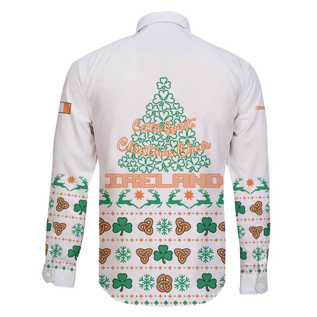 Ireland Christmas Family Matching Short Sleeve Bodycon Dress and Hawaiian Shirt with Celtic Knot Shamrock and Tricolor Holiday Pattern - Wonder Print Shop