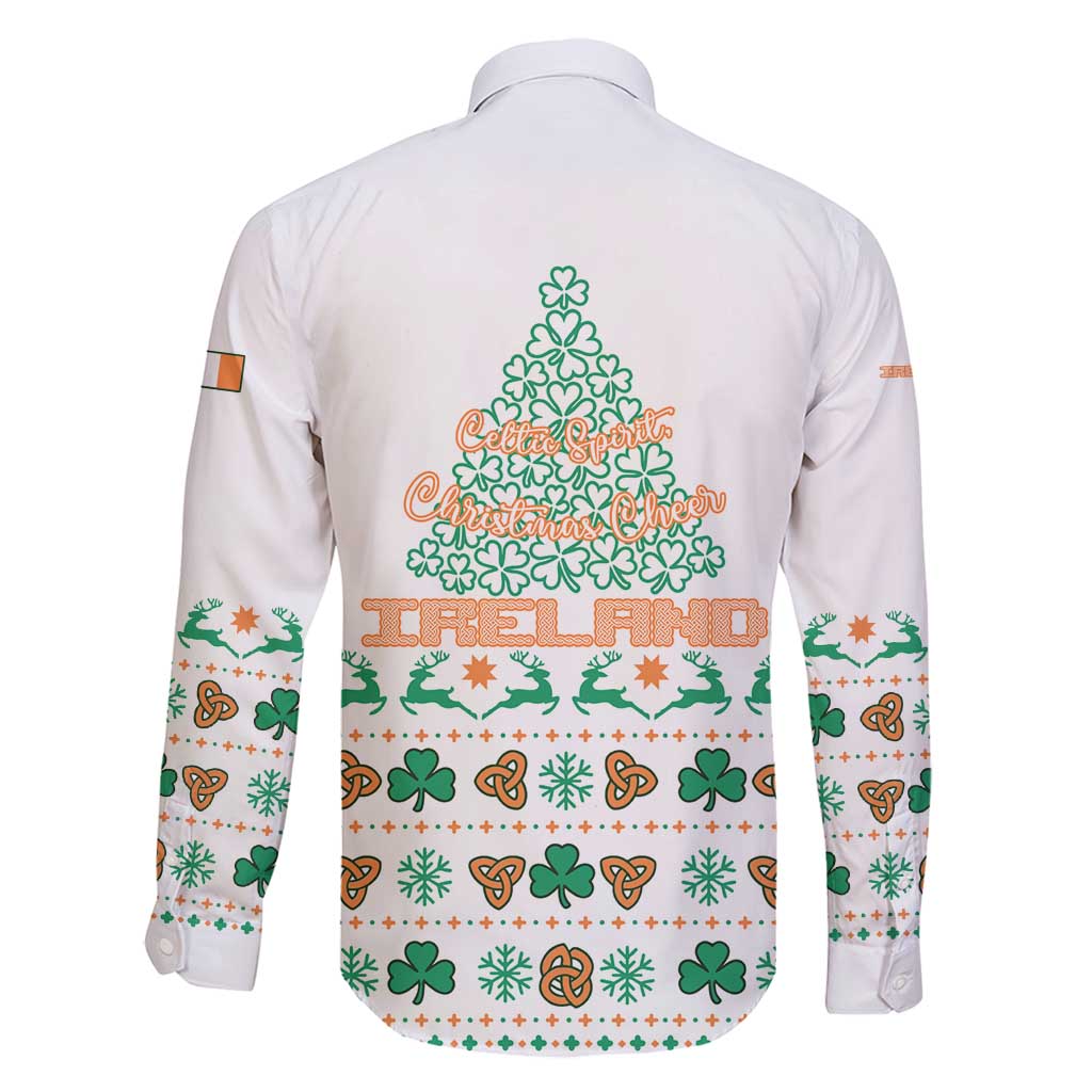 Ireland Christmas Family Matching Tank Maxi Dress and Hawaiian Shirt with Celtic Knot Shamrock and Tricolor Holiday Pattern - Wonder Print Shop