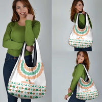 Ireland Christmas Grocery Bag with Celtic Knot Shamrock and Tricolor Holiday Pattern - Wonder Print Shop