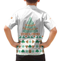 Ireland Christmas Hawaiian Shirt with Celtic Knot Shamrock and Tricolor Holiday Pattern - Wonder Print Shop
