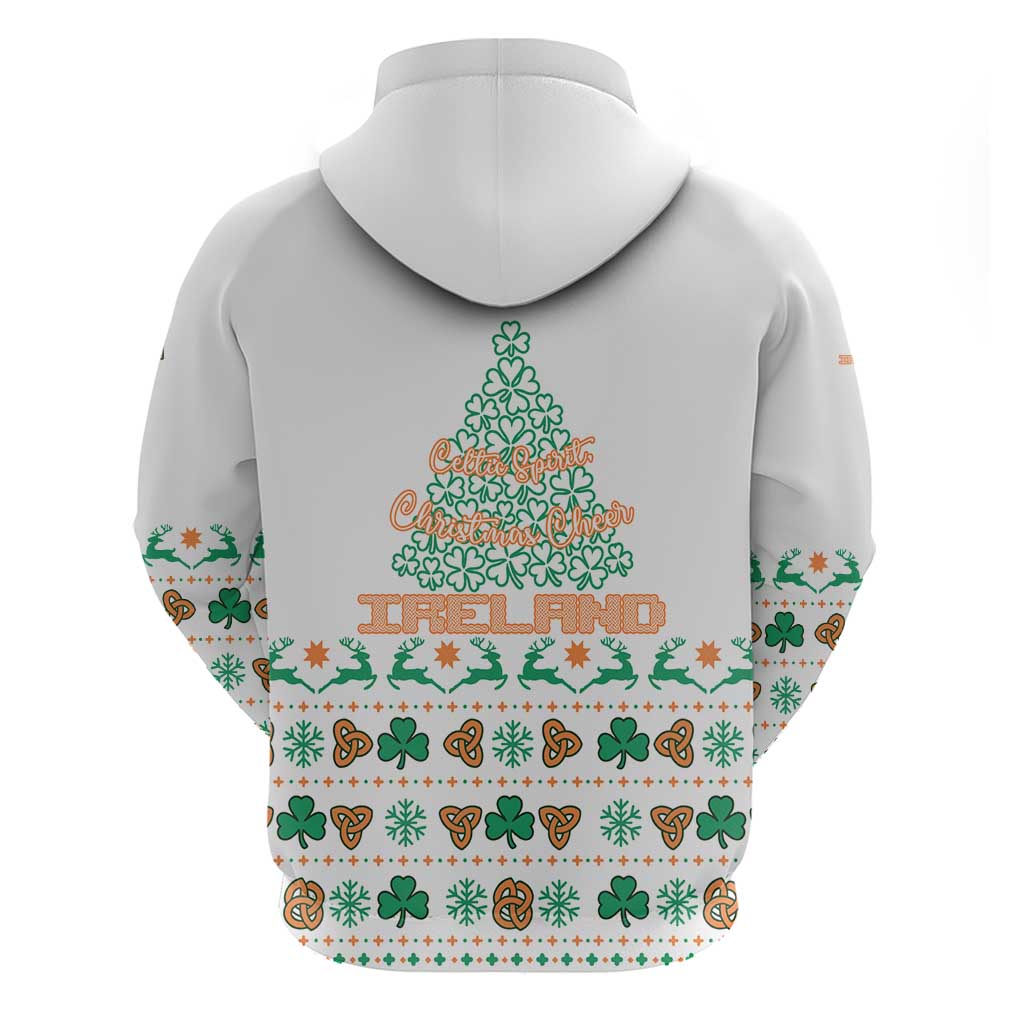 Ireland Christmas Hoodie with Celtic Knot Shamrock and Tricolor Holiday Pattern - Wonder Print Shop