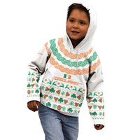 Ireland Christmas Kid Hoodie with Celtic Knot Shamrock and Tricolor Holiday Pattern - Wonder Print Shop