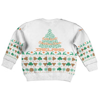 Ireland Christmas Kid Ugly Christmas Sweater with Celtic Knot Shamrock and Tricolor Holiday Pattern - Wonder Print Shop