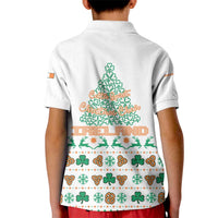 Ireland Christmas Kid Polo Shirt with Celtic Knot Shamrock and Tricolor Holiday Pattern - Wonder Print Shop