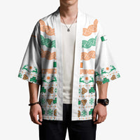 Ireland Christmas Kimono with Celtic Knot Shamrock and Tricolor Holiday Pattern - Wonder Print Shop