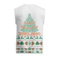 Ireland Christmas Knitted V-Neck Vest with Celtic Knot Shamrock and Tricolor Holiday Pattern - Wonder Print Shop
