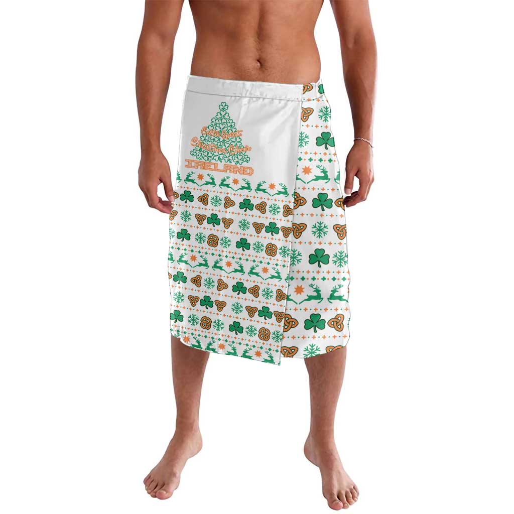 Ireland Christmas Lavalava with Celtic Knot Shamrock and Tricolor Holiday Pattern - Wonder Print Shop