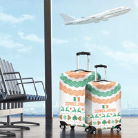 Ireland Christmas Luggage Cover with Celtic Knot Shamrock and Tricolor Holiday Pattern - Wonder Print Shop