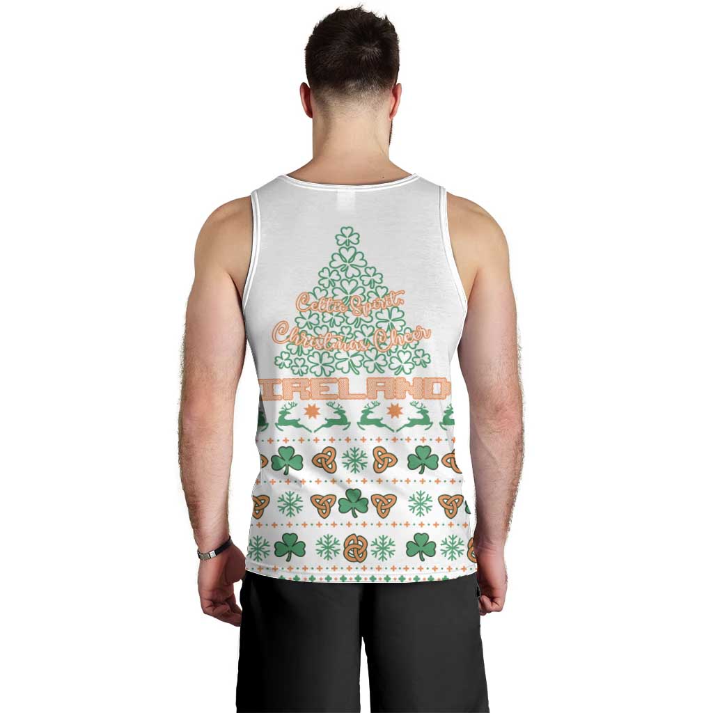 Ireland Christmas Men Tank Top with Celtic Knot Shamrock and Tricolor Holiday Pattern - Wonder Print Shop