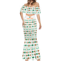 Ireland Christmas Mermaid Dress with Celtic Knot Shamrock and Tricolor Holiday Pattern - Wonder Print Shop