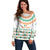 Ireland Christmas Off Shoulder Sweater with Celtic Knot Shamrock and Tricolor Holiday Pattern - Wonder Print Shop