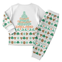 Ireland Christmas Pajama Set with Celtic Knot Shamrock and Tricolor Holiday Pattern - Wonder Print Shop