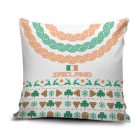 Ireland Christmas Pillow Cover with Celtic Knot Shamrock and Tricolor Holiday Pattern - Wonder Print Shop