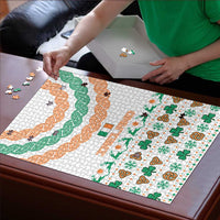 Ireland Christmas Puzzle with Celtic Knot Shamrock and Tricolor Holiday Pattern - Wonder Print Shop
