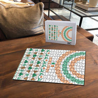 Ireland Christmas Puzzle with Celtic Knot Shamrock and Tricolor Holiday Pattern - Wonder Print Shop