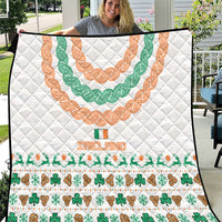 Ireland Christmas Quilt with Celtic Knot Shamrock and Tricolor Holiday Pattern - Wonder Print Shop