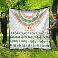 Ireland Christmas Quilt with Celtic Knot Shamrock and Tricolor Holiday Pattern - Wonder Print Shop