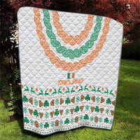 Ireland Christmas Quilt with Celtic Knot Shamrock and Tricolor Holiday Pattern - Wonder Print Shop