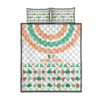 Ireland Christmas Quilt Bed Set with Celtic Knot Shamrock and Tricolor Holiday Pattern - Wonder Print Shop
