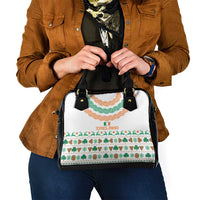 Ireland Christmas Shoulder Handbag with Celtic Knot Shamrock and Tricolor Holiday Pattern - Wonder Print Shop
