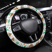 Ireland Christmas Steering Wheel Cover with Celtic Knot Shamrock and Tricolor Holiday Pattern - Wonder Print Shop