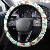 Ireland Christmas Steering Wheel Cover with Celtic Knot Shamrock and Tricolor Holiday Pattern - Wonder Print Shop