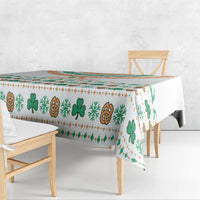 Ireland Christmas Tablecloth with Celtic Knot Shamrock and Tricolor Holiday Pattern - Wonder Print Shop