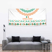 Ireland Christmas Tapestry with Celtic Knot Shamrock and Tricolor Holiday Pattern - Wonder Print Shop