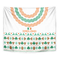 Ireland Christmas Tapestry with Celtic Knot Shamrock and Tricolor Holiday Pattern - Wonder Print Shop