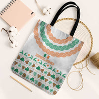 Ireland Christmas Tote Bag with Celtic Knot Shamrock and Tricolor Holiday Pattern - Wonder Print Shop