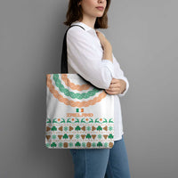 Ireland Christmas Tote Bag with Celtic Knot Shamrock and Tricolor Holiday Pattern - Wonder Print Shop