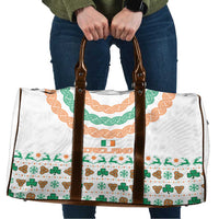 Ireland Christmas Travel Bag with Celtic Knot Shamrock and Tricolor Holiday Pattern - Wonder Print Shop
