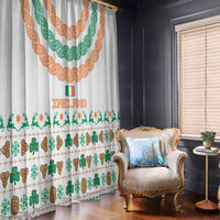 Ireland Christmas Window Curtain with Celtic Knot Shamrock and Tricolor Holiday Pattern - Wonder Print Shop