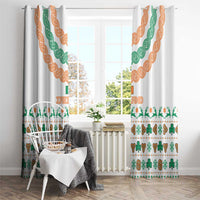 Ireland Christmas Window Curtain with Celtic Knot Shamrock and Tricolor Holiday Pattern - Wonder Print Shop