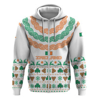 Ireland Christmas Zip Hoodie with Celtic Knot Shamrock and Tricolor Holiday Pattern - Wonder Print Shop