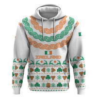 Ireland Christmas Zip Hoodie with Celtic Knot Shamrock and Tricolor Holiday Pattern - Wonder Print Shop