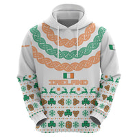Ireland Christmas Zip Hoodie with Celtic Knot Shamrock and Tricolor Holiday Pattern - Wonder Print Shop