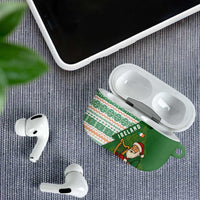 Ireland Christmas AirPods Case with Celtic Harp Santa and Green Holiday Pattern - Wonder Print Shop