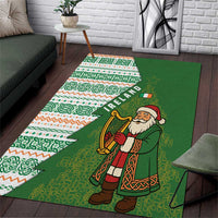 Ireland Christmas Area Rug with Celtic Harp Santa and Green Holiday Pattern - Wonder Print Shop