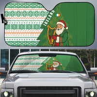 Ireland Christmas Auto Sun Shade with Celtic Harp Santa and Green Holiday Pattern - Wonder Print Shop