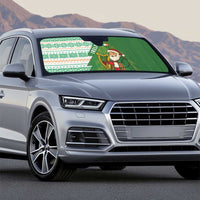 Ireland Christmas Auto Sun Shade with Celtic Harp Santa and Green Holiday Pattern - Wonder Print Shop