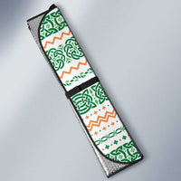 Ireland Christmas Auto Sun Shade with Celtic Harp Santa and Green Holiday Pattern - Wonder Print Shop