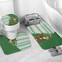 Ireland Christmas Bathroom Set with Celtic Harp Santa and Green Holiday Pattern - Wonder Print Shop