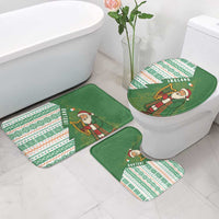 Ireland Christmas Bathroom Set with Celtic Harp Santa and Green Holiday Pattern - Wonder Print Shop