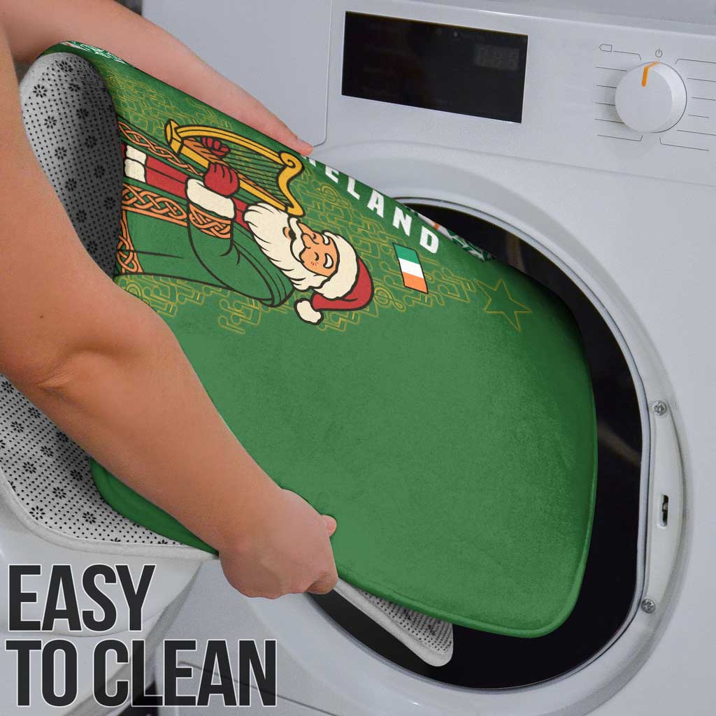 Ireland Christmas Bathroom Set with Celtic Harp Santa and Green Holiday Pattern - Wonder Print Shop