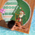 Ireland Christmas Beach Blanket with Celtic Harp Santa and Green Holiday Pattern - Wonder Print Shop