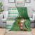 Ireland Christmas Blanket with Celtic Harp Santa and Green Holiday Pattern - Wonder Print Shop